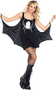 BY89050-2 Black Jersey Dress Spiderweb Cosplay Costume